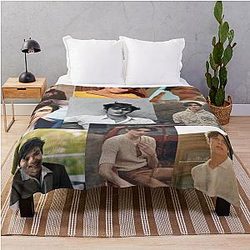 Louis Partridge Collage Throw Blanket