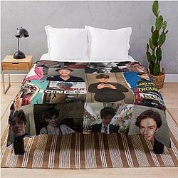 Louis Partridge Abstract Photos Collage Throw Blanket