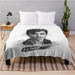 Louis Partridge Abstract Sketch Art Throw Blanket