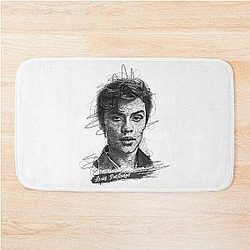 Louis Partridge Abstract Sketch Art, Bath Mat