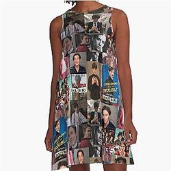 Louis Partridge Abstract Photos Collage A Line Dress