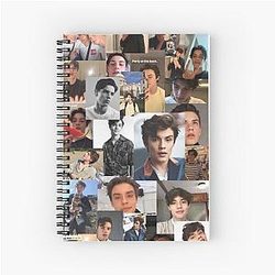 Louis Partridge Collage Spiral Notebook