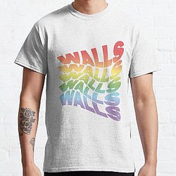 Louis Tomlinson T-Shirts - Rainbow Walls Louis Tomlinson white background Classic T-Shirt RB0308