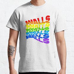 Louis Tomlinson T-Shirts - Walls Louis Tomlinson rainbow Classic T-Shirt RB0308