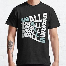 Louis Tomlinson T-Shirts - Walls Louis Tomlinson coloured stripe blue Classic T-Shirt RB0308