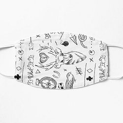Louis Tomlinson Face Masks - Louis Tomlinson all tattoos Flat Mask RB0308