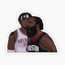James Harden Series Winning Block on Lu Dort Sticker