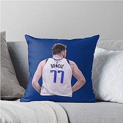 Luka Doncic Back Throw Pillow