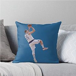 Luka Doncic Fadeaway Throw Pillow