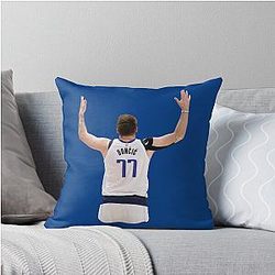 Luka Doncic Back Throw Pillow
