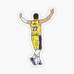 Luka Doncic Embracing the Crowd in Los Angeles Sticker