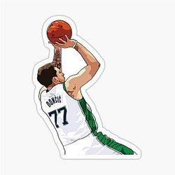 Luka Doncic shot above waist white sticker