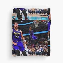 Luka Doncic vs Lebron James Los Angeles Lakers Duvet Cover