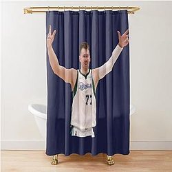 Luka Doncic Basketball Shower Curtain