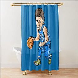 Luka Doncic Art Chibi Shower Curtain