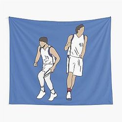 Luka Doncic Dirk Nowitzki Tapestry