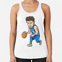 Luka Doncic Art Chibi Racerback Tank Top