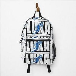 Luka Doncic Distressed Logo Design with Silhouette Backpack