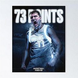 Luka Doncic 73 Points Glowing Jersey Poster