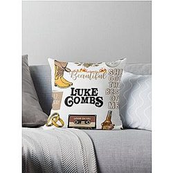 Luke Combs Vintage Texas Music Rodeo Throw Pillow