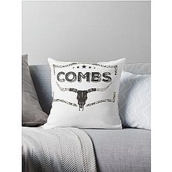  Combs Bullhead Sweater, Country Western sweatshirt, Gift for her Throw Pillow