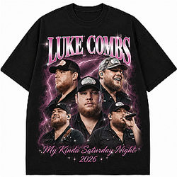 Exclusive Retro Bootleg My Kinda Saturday Night 2026 DTNK1707cl Luke Combs T-Shirts