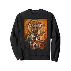 Black Madonna of Czestochowa Blessed Virgin Icon Sweatshirt