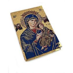 Needzo Madonna and Child Prayer Journal Tapestry Icon Notepad 
For Daily Gratitude and Perpetual Help Icon 
5 1/2 inch Religious Gift for Woman and Man