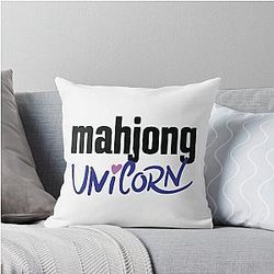 Mahjong Unicorn Throw Pillow