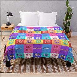 Mahjong Pop Art Throw Blanket