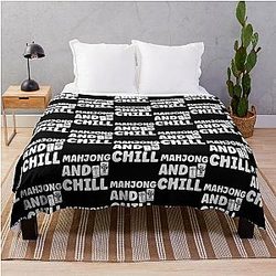 Mahjong & Chill - Funny Mahjong Quote Blanket