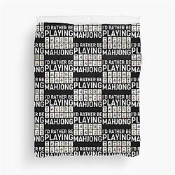 Rather Be Playing Mahjong Duvet Cover
