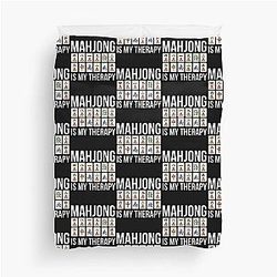 Mahjong Is My Therapy Funny Mahjong Quote Duvet Cover