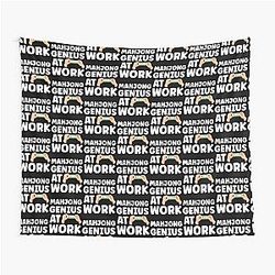 Mahjong Genius at Work Funny Mahjong Player Quote Tapestry