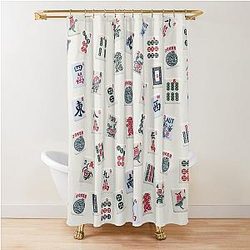 Mahjong game tile design Shower Curtain