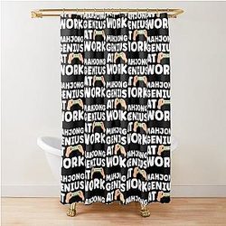 Mahjong Genius At Work Funny Mahjong Player Quote Shower Curtain