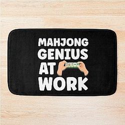 Mahjong Genius at Work Funny Mahjong Player Quote Bath Mat