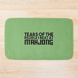 Mahjong player gives bath mat