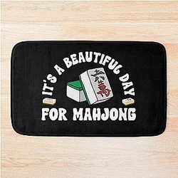 Beautiful Day For a Mahjong Bath Mat