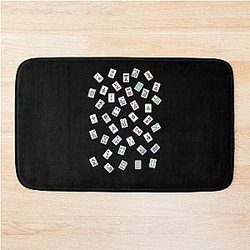 Scattered Mahjong Tiles Bath Mat