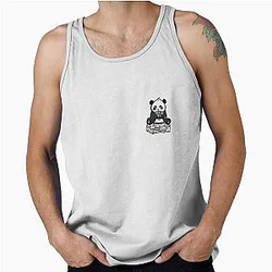 Panda sitting on mahjong tiles tank top
