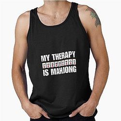 My Therapy is Mahjong - Funny Mahjong Player Quote Tank Top
