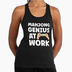 Mahjong Genius At Work Funny Mahjong Player Quote Racerback Tank Top