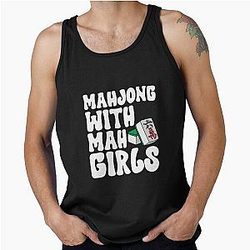 Mahjong With Girls Funny Quote Tank Top