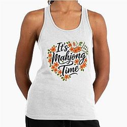 It's Mahjong Time Heart Racerback Tank Top
