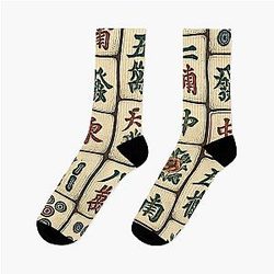Mahjong Tile Pattern Design Sock
