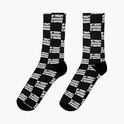 My Therapy Is Mahjong Funny Mahjong Player Quote Socks