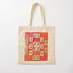 Number 5 Mahjong Tiles Cotton Tote Bag