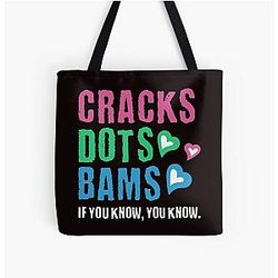 Cracks and Dots Mahjong Quote All Over Print Tote Bag