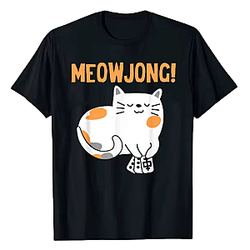 Funny Mahjong Cat Player NTAN2304 Mahjong T-Shirts